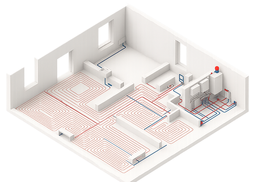 Схема систем отопления и водоснабжения